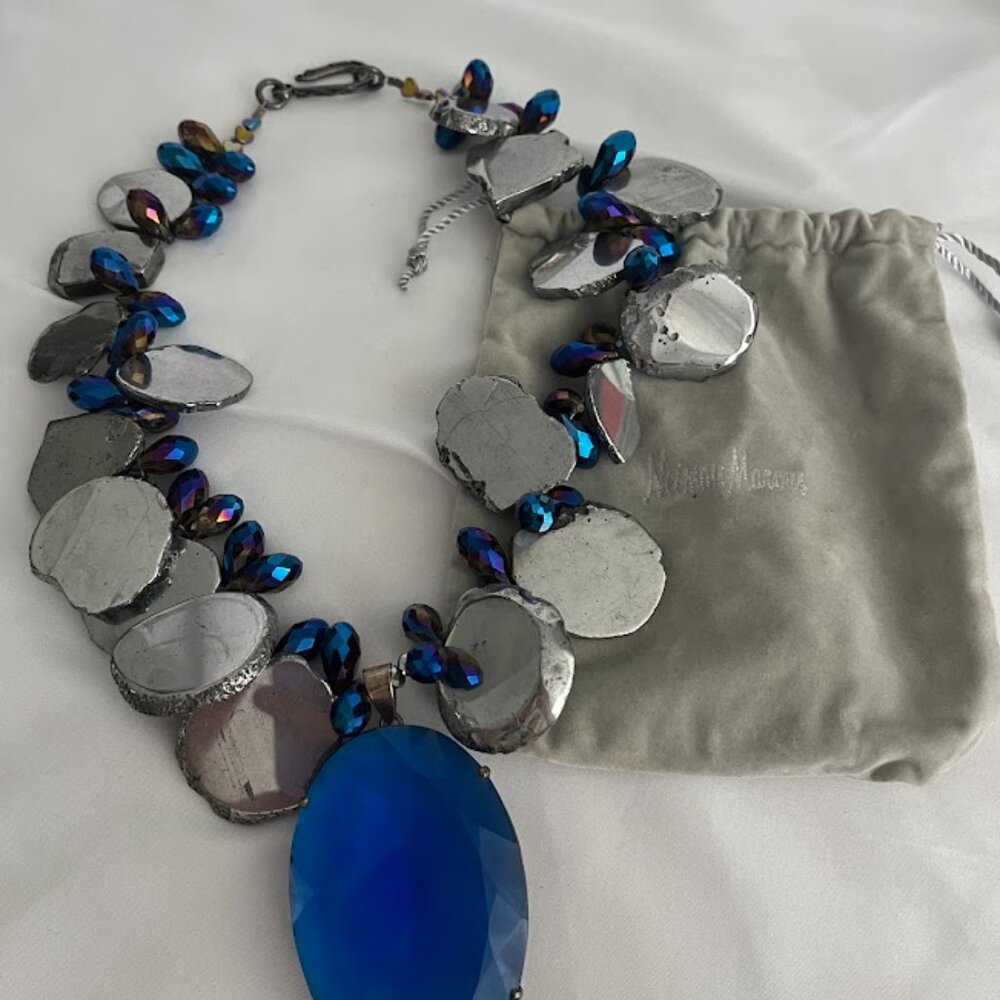 Neiman Marcus Custom Silver Stone Statement Neckl… - image 4